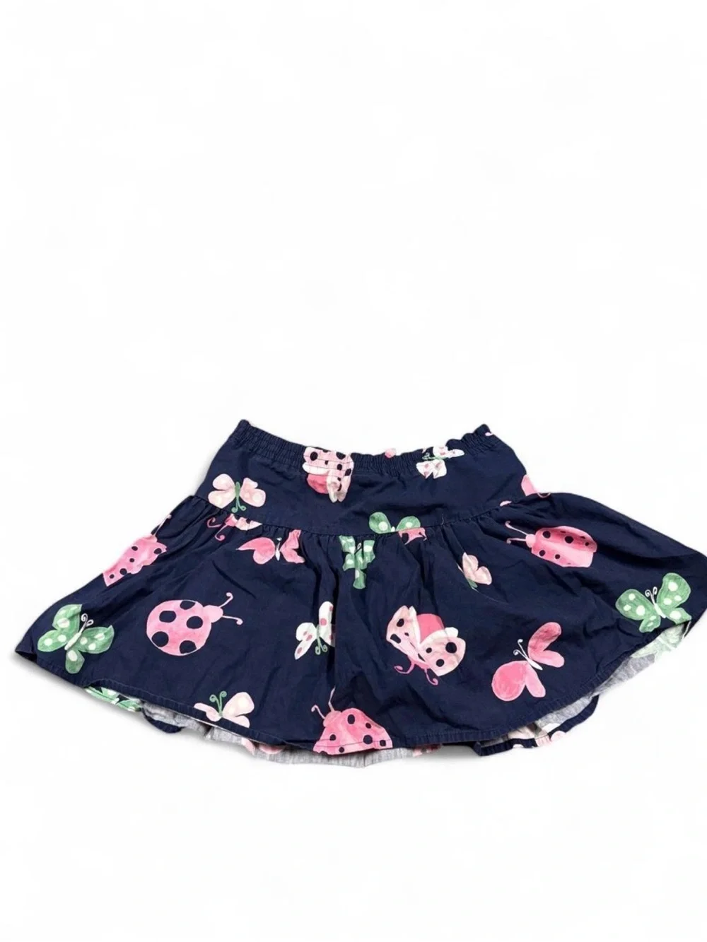Gymboree Girls Navy Blue Garden Friends Ladybug Butterfly Skirt - Size 9